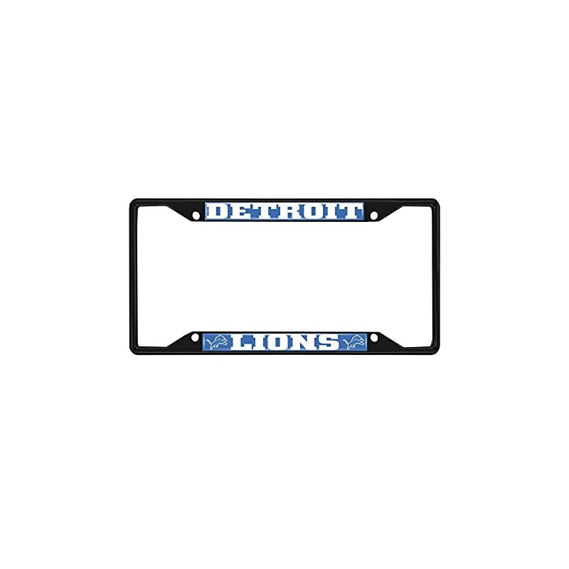 FANMATS 31355 Detroit Lions Metal License Plate Frame Black Finish