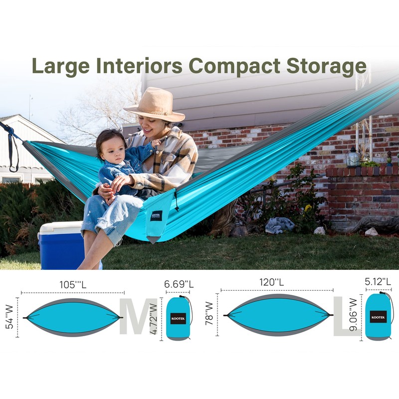 Kootek Camping Hammock 400 lbs Capacity, Camping Essentials, Lightweight Portable