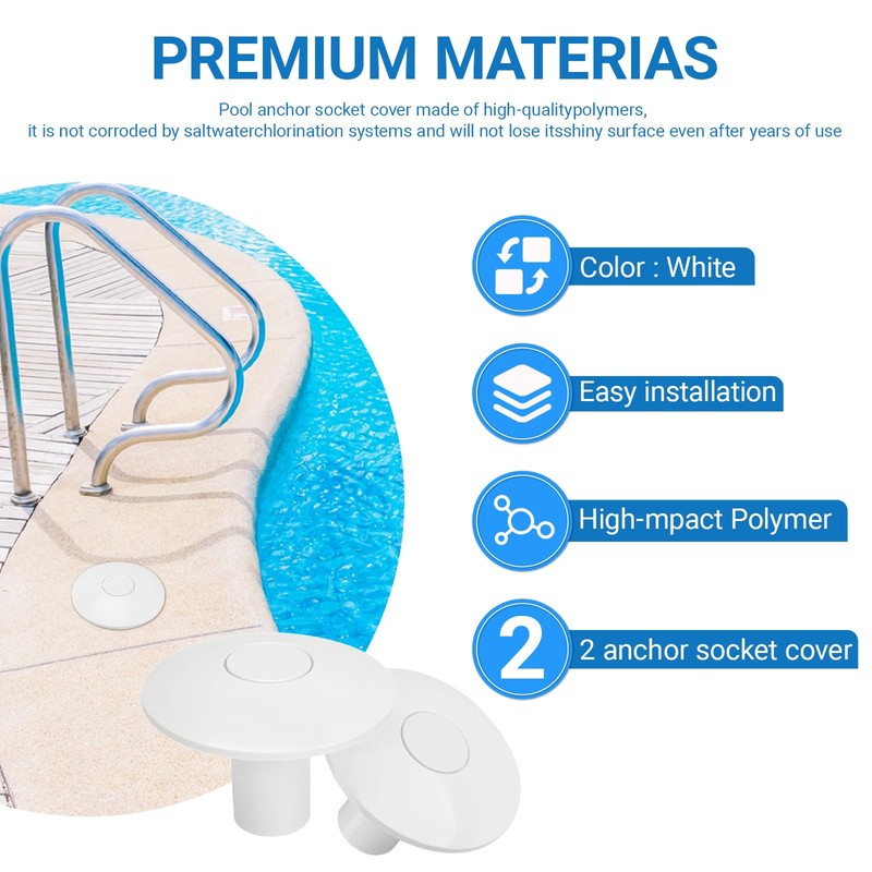 Pool Anchor Sockets Cover Compatible with Pool Ladders, and Railing