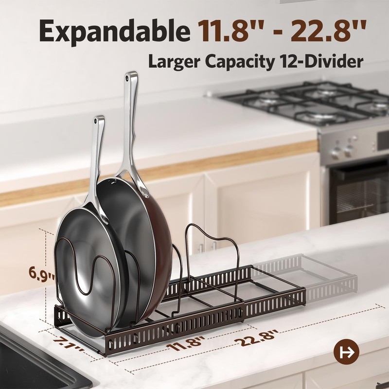 ORDORA Pots and Pans Organizer under Cabinet with Pan Holder: