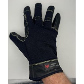 Rebel Tactical Premium Leather Rappel Gloves for Climbing and Rappelling - Durable and Protective Outdoor Gear Non-Slip Grip, Black, Large