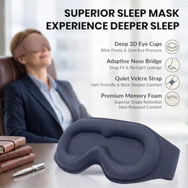 Gizmolet Ultra Blackout Sleep Mask Women, 3D Eye Mask with Spacious Cups for Zero Eye Pressure, Lash Extensions & Hair Friendly, Soft Comfort Eye Cover for Shift Work/Travel/Hotel/Long Flight,Men,Pink
