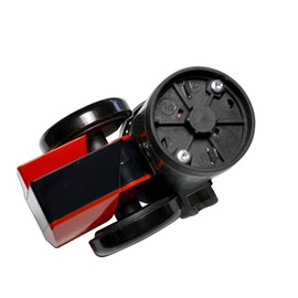 HS RED Chrome Silver Black Loud Motorcycle 12V Air Horn Euro Blast Euroblast for Harley Davidson & Other Bikes (Made in Italy) 139db +