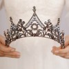 JWICOS Baroque Gothic Queen Crown for Women Pearl Wedding Crown