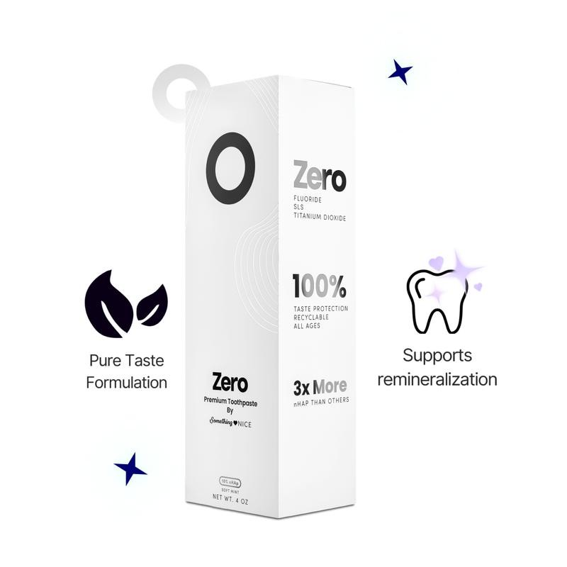 Something Nice Zero Premium Toothpaste with 10% Nano-Hydroxyapatite, Xylitol, and