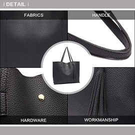 ZhengYue Tote Bag for Women,Ladies Handbag Soft PU Leather Tote Bags Large Capacity Women's Top Handle Shoulder Bag Black