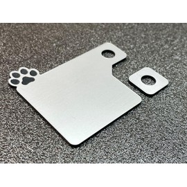 Licenseplate-007 Motorcycle Self-Response Sticker Acrylic Plate (Paw) 0.06 inch (1.5 mm) Spacer Acrylic 2 Layer Hairline Silver