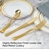 FOCUSLINE 300 Pack Gold Plastic Cutlery Set - 100 Forks,