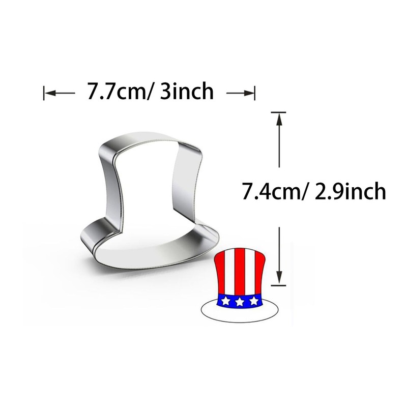 WJSYSHOP Uncle Sam Hat Shape Cookie Cutter