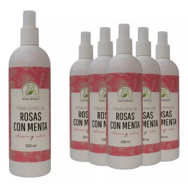 Productos Mart Mexico Tónico Facial Hidratante De Rosas Con Menta (500ml) 6 Pack