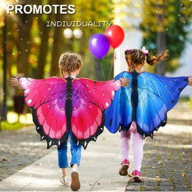 iROLEWIN Toddler-Kids Butterfly-Wings for Girls Butterfly-Costume Children Bug Dress-Up Wings as Play Toys Boys Party Favors