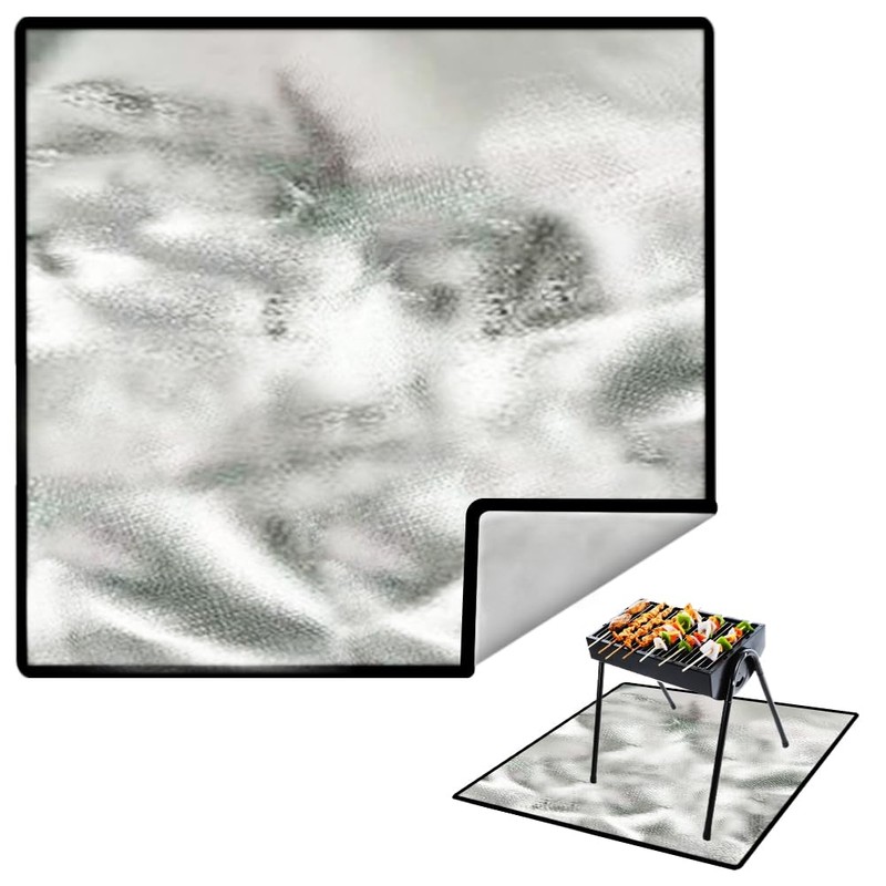 flintronic Fire Pit Mat, 100 x 100 cm, Fireproof Underlay,