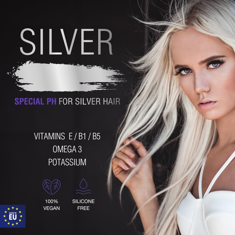 NAVIR Professionell | Silbershampoo SILVER | Toner für graue, blonde