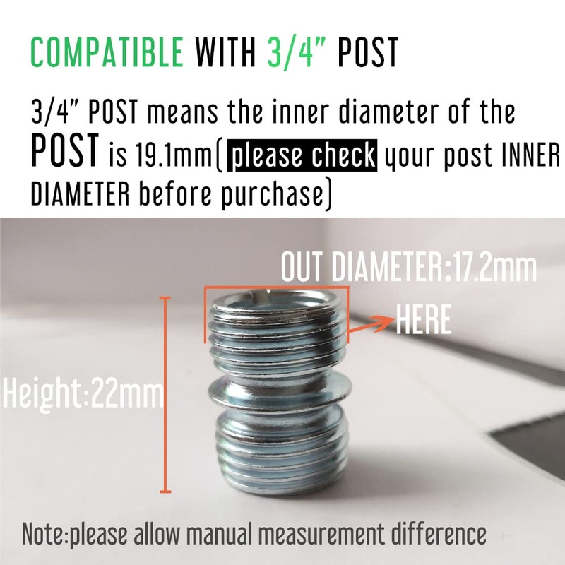 12 Piece Small Threaded Pole Connectors Compatible with Little 3/4"