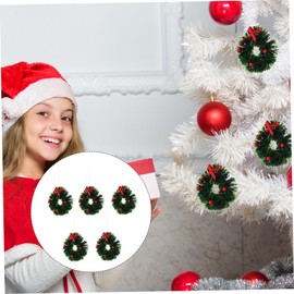 10 Pcs Christmas Wreath Holiday Miniatures for Crafts Miniature Wreath for Crafts Dollhouse Christmas Accessories Xmas Miniature Holiday Dollhouse Accessories Hanging Ring Plastic