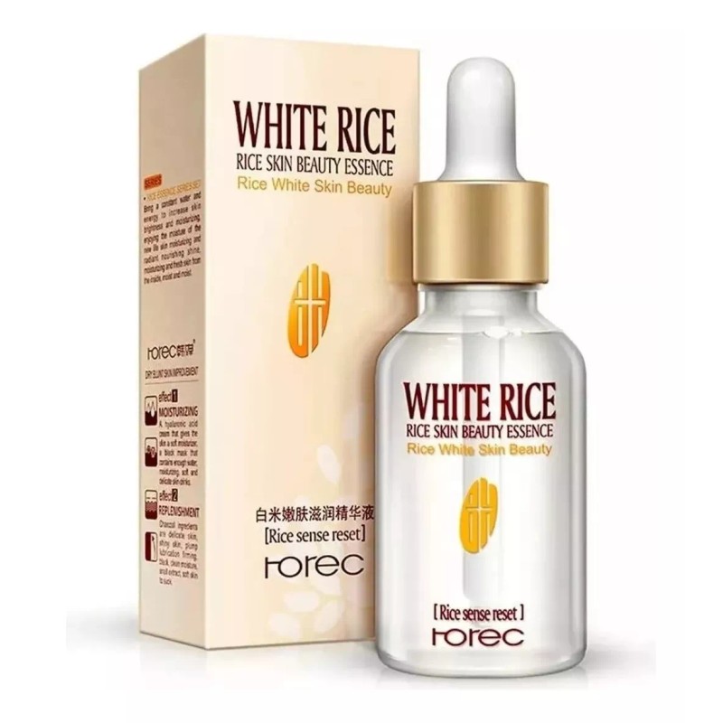 RIVERSOFY Kit Serum Arroz Blanco Hidratante + Rodillo Facial Jade