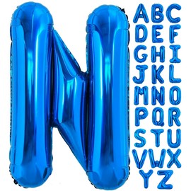 40 Inch Blue Letter N Balloons Alphabet N Letter Balloons Foil Mylar Big Letter Balloons for Birthday Party Anniversary New Year Graduation Wedding Decorations