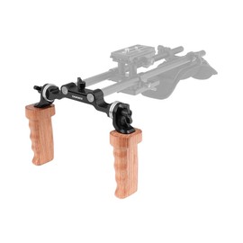 CAMVATE M6 Rosette Handgrip Pair (Wood) for DLSR Camera Shoulder Rig