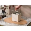 Ukwell Square Tissue Box Cover Linen-Textured Faux Leather Tissue Holder