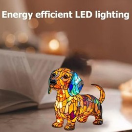 wioilyoy Dog lamp, Dachshund Lights, Cute Pet Resin Dog Desktop Night Lights, Vintage LED Table Lamps Home Decor, Animal Series Art Night Lights for Christmas Birthday（Dachshund）