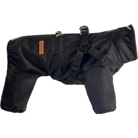 BT Bear Dog Harness Raincoat,Adjustable 4 Legs Dog Jacket with Harness Reflective Jumpsuit Waterproof Coat for Medium Large Dogs,Black 3XL