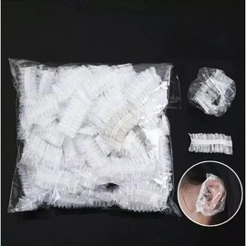 Unbranded 100 Pack Disposable Ear Covers For Shower, Waterproof Plastic Ear Caps