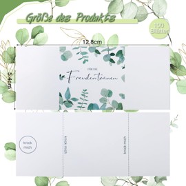 ZOCONE Pack of 100 Decoration for Ceremony Wedding Tears of Joy Handkerchiefs Banderole, Eucalyptus Design Wedding Handkerchief Banderoles as Decoration for Guest Handkerchiefs Wedding Decoration for