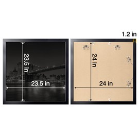 Annecy 24x24 Picture Frame Black（1 Pack）, 24 x 24 Picture Frame for Wall Decoration, Classic Black Minimalist Style Suitable for Decorating Houses, Offices, Hotels