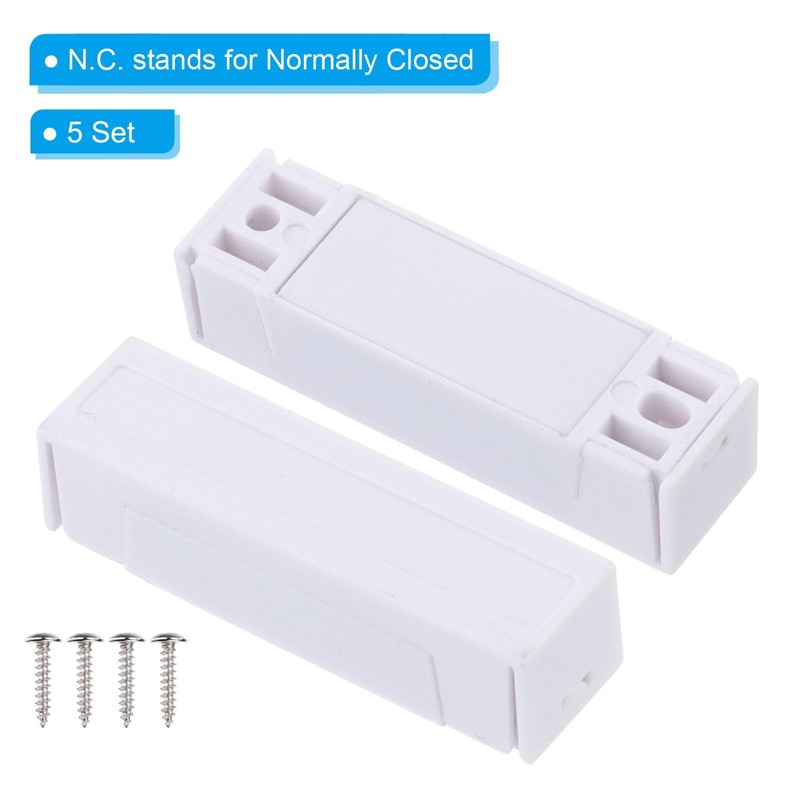 PATIKIL Surface Mount Wired NC Door Contact 5 Pieces 0-100