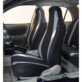 FH Group FB133102 Premium Modernistic Seat Covers Gray/Black- Fit Most Car, Truck, SUV, or Van