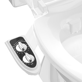 Aünsffer Bidet Toilet Attachment, Toilet Bidet Cold Water No-Electric, 3 Wash Modes Female Wash/Bidet Wash/Self-Cleaning, Super-Slim Design, 2 Years Support, Black
