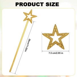 ZEYIYER Gold Star Wand for Kids, Princess Wand, Princess Wand for Little Girls, 13 Inches Fairy Wands for Child Birthday Party Wedding Cosplay Props Festival Gift