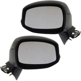 For Honda Civic 2012 2013 Door Mirror Driver and Passenger Side | Pair | Light Textured | Power Glass | Manual Folding | Non-Heated | Light Textured | Replacement For HO1320261, HO1321261