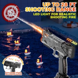 Funwee Rechargeable Automatic Electric Water Gun for Adults Kids, Led Flame Fire Effect