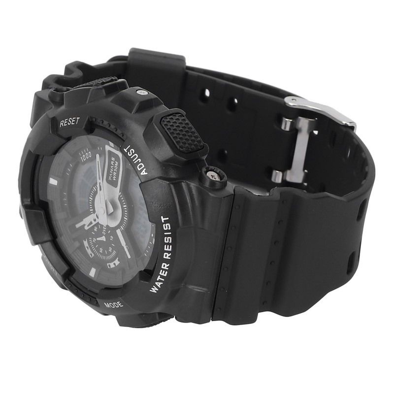 Students Electronic Watch Waterproof EL Light Dual Time Modes Digital