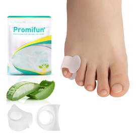 Toe Separators for Overlapping Toes Toe Spacers with Aloe Vera Extract for Hammer Toe Straightener, Correct Toes, Big Toe Alignment, Bunion Relief (Pinky, 12 Pack, Clear)