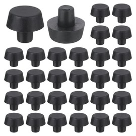 uxcell 30 Pcs Rubber Stem Bumper Glides, Glass Top Table Bumpers with Stem, Anti Slip Patio Table Spacers for Furniture 1/4 Inch Hole, Black