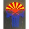 Avery Dennison Punisher Skull Arizona Flag Distressed Punisher Skull Sticker