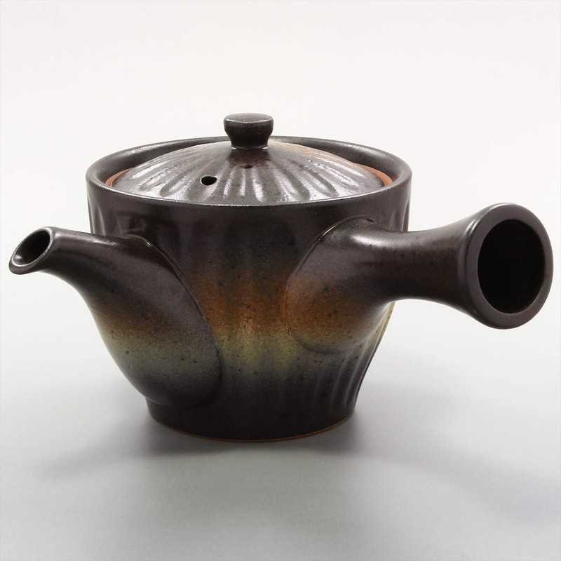 Ichikyu 585-18 Mino Ware Teapot, Bizen-style Sori Shape, Made in