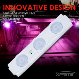 Xprite Purple LED Truck Bed Light Kits with On/Off Switch, for Pickup Exterior Interior Neon Lights, Footwells, Running Boards, Cargo, Under Car, Tonneau Cover, Rail Rock Lighting - 8 PCs