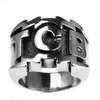 PAURO Men's Stainless Steel Engraved Character TCB Silver Ring Size