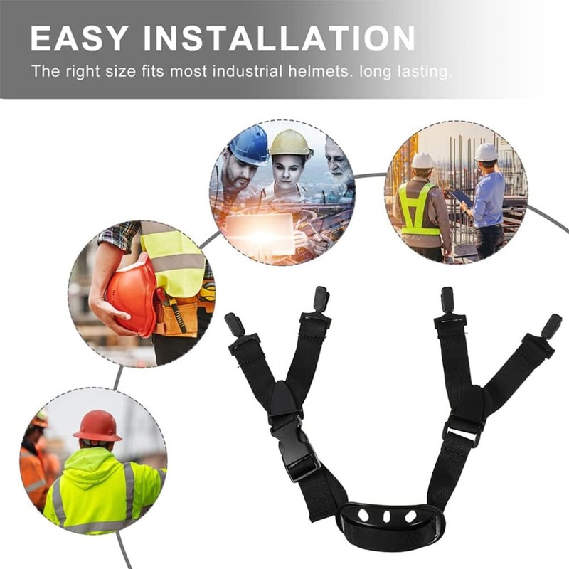 Hard Hat Chin Strap 3 Pieces Universal Fit, Adjustable Safety