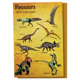 Tree-Free Greetings EcoNotes 12 Count Dinosaur Collage All Occasion Notecard Set with Envelopes, 4 x 6 Inches (FS66953)