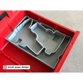 Jonah Pope Design Milwaukee Packout Toolbox Drawer Insert for M12 Drill/Driver Gen2  (Insert Only) - Orange