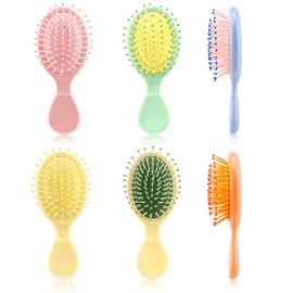 HOFASON 6 Pcs Bulk Mini Wet Hair Brush for Women Girls Toddler, Stocking Stuffers Gifts for Women Girls, Detangling Travel Hair Brush Bridesmaid Gift, Teen Girl Gifts Trendy Stuff Party Favors