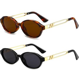 Retro Oval Sunglasses for Women Men Trendy Narrow Round Sun Glasses Y2K Designer Vintage Shades 8059