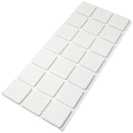 Adsamm® / 21 x Selbstklebende Filzgleiter/Weiß / 30x30 mm/Quadratisch/Möbelgleiter aus Filz mit 3.5 mm Stärke/Möbel- und Bodengleiter