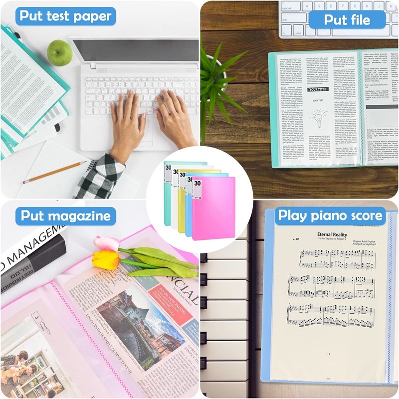 Smarpau Display Book Binder with Plastic Sleeves 5 Pack Presentation