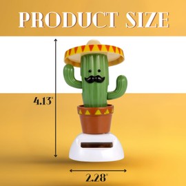 Solar Powered Dancing Cactus – Sun Power Swinging Animated Bobble Dancer Solar Figurine for Car Dashboard Dancing Cactus Holiday Car Decoration Solar Figures for Office Home Desk