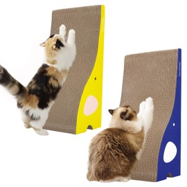 Cat Scratching Board Cat Scratcher Elephant Shape Cat Scratch Pad, TanoFalo Cardboard Cat Scratchers for Indoor Cats, High Strength Corrugated Cardboard, Reversible with Catnip (2 Pack)